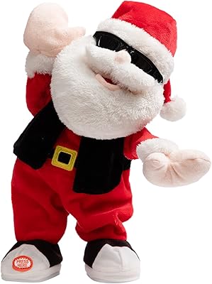 HollyHOME Animated Santa Claus Plush Christmas Singing Dancing Santa Claus Doll Xmas Musical Toy Gift for Kids 14 inch