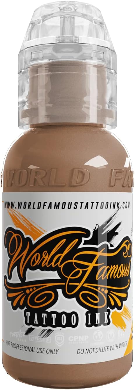 World Famous Flesh Tattoo Ink, Vegan and Professional Ink, Made in USA, Skin Tone #1, 1 oz