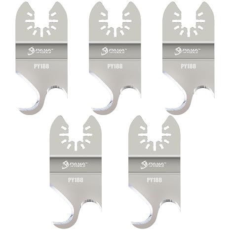 PAYA Multitool Saw Blades Oscillating Blades Knife Hook Blades for Roof Shingles PVC Carpet Cardboard and Other Soft Materials 5-Piece PY188