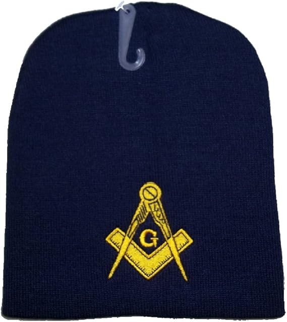 8" Freemason Masonic Embroidered Winter Beanie Skull Cap Toboggan Mason Hat