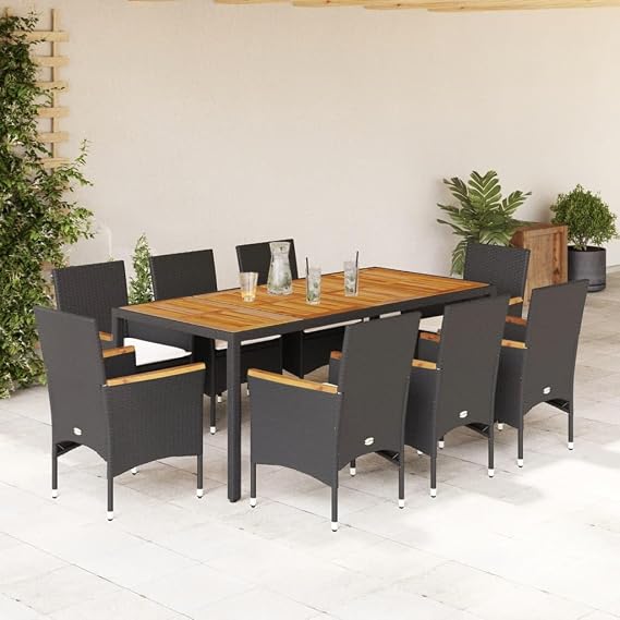 Festnight Rattan Garden Furniture Set for 8 People Patio Furniture Outdoor Garden Furniture Set 8 Chairs with Table Outdoor Garden Table with Chairs Set Garden Dining Set Garden Set