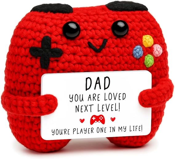 Busy Gaming Life Crochet Game Controller Dad Gifts for Birthday, Best Dad Ever Gifts for Father from Son Daughter, New Dad Gift for Daddy Fathers Day