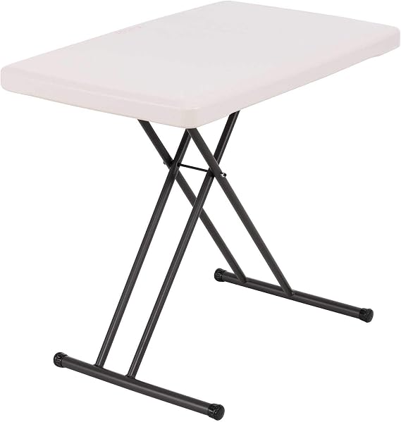 LIFETIME 28240 Adjustable Folding Laptop Table TV Tray, 30 Inch Almond