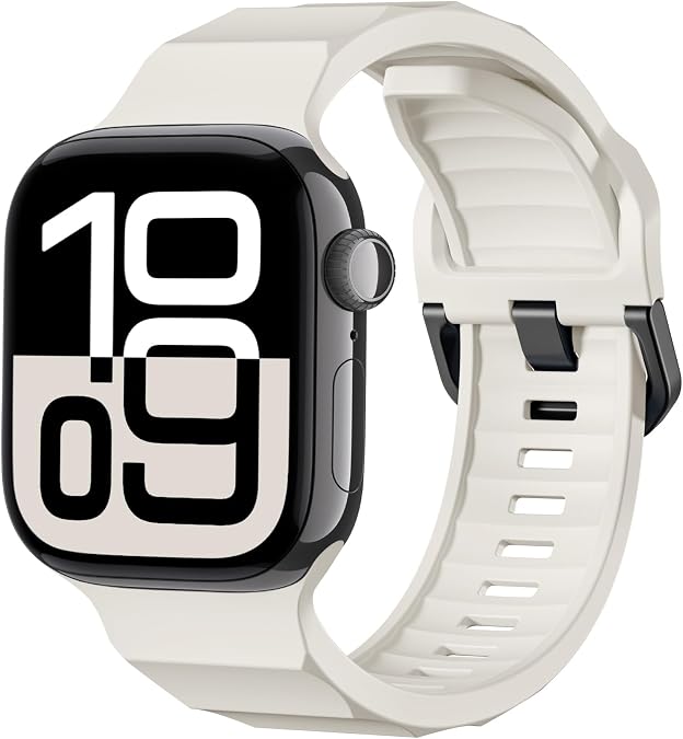 Maledan Stylish Band Compatible with Apple Watch Ultra Bands Men 49mm 46mm 45mm 44mm 42mm 41mm 40mm 38mm, Soft Silicone Strap WristBand for iWatch Series 11 10 9 Ultra 2 SE 3 8 7 6 5 4