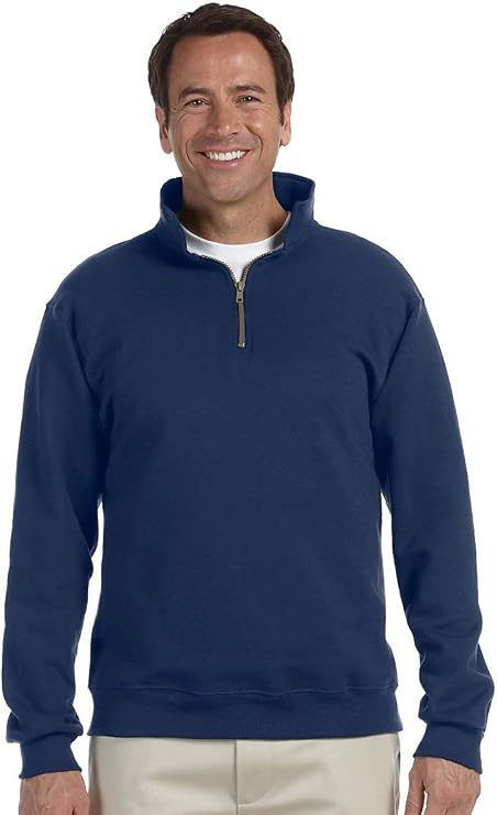 Jerzees 9.5 oz., 50/50 Super Sweats NuBlend Fleece Quarter-Zip Pullover (4528) J NAVY