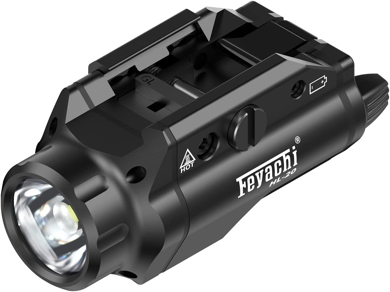 Feyachi HL-20 Pistol Light Compact 400 Lumens Weapon Light Pistol Flashlight Tactical Handgun Rail Mount Flashlight