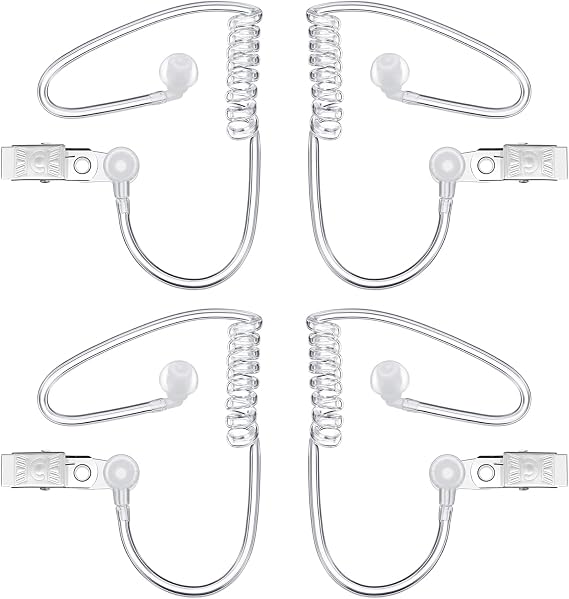 Gejoy 4 Pcs Clear Spy Security Earpiece Fake Agent Costume Props