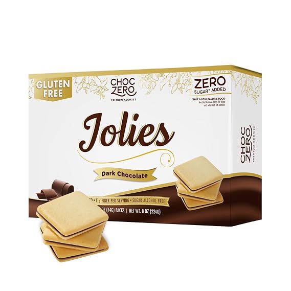 ChocZero Jolies, Sugar Free Dark Chocolate Cookies, Gluten Free