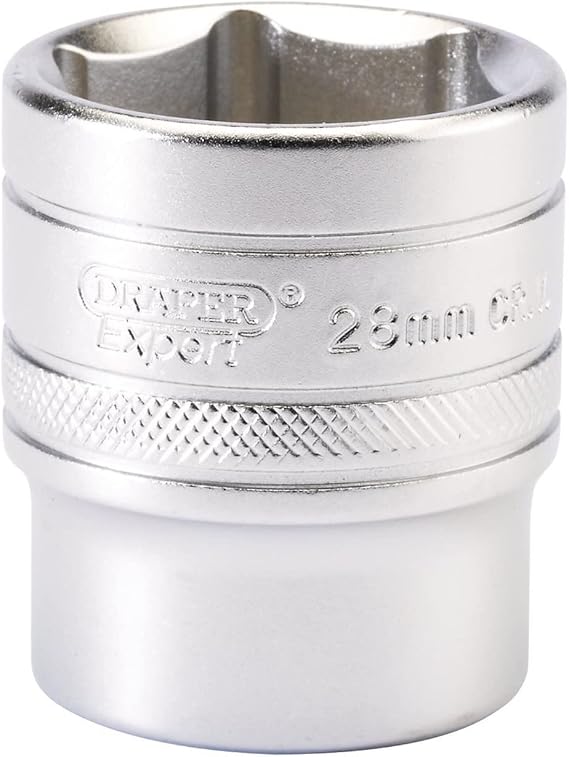 Draper 16619 1/2" Square Drive 6 Point Socket, 28mm Size , Blue