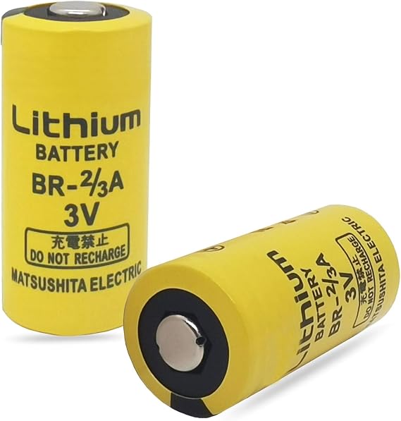2 Pack BR-2/3A BR-2/3ASSP 3V 1200mAh PLC Lithium Battery, Replacement for Panasonic BR-2/3A FANUC A98L-0031-0006 (2 Count)