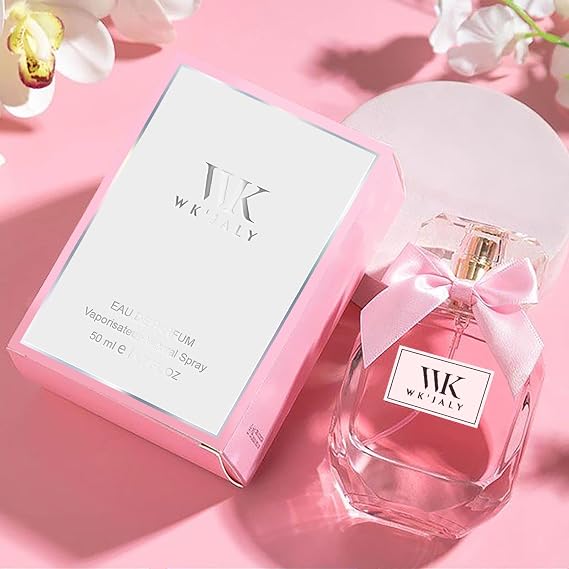 WK JALY Pink Chance Eau De Parfum, Women's Perfume - Floral & Woody - With Notes of Vanilla, Jasmine, Rose, Idea Gift For Women, 1.69 oz