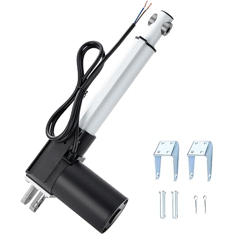 JQDML 150mm 6" Stroke Linear Actuator 12V 6000N/1320lbs Heavy Duty | 4mm/s Speed, Electric Actuator, with Mounting Brackets, for Massage Bed, Table Lift, Window Opener, Door Opener