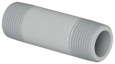 GF Piping Systems CPVC Pipe Fitting, Nipple, Schedule 80, Gray, 3" Length, 3/4" MPT