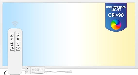 LECOM LED Panel 120x60 Dimmbar 3000-6000K CRI90 Fernbedienung Rasterdecke [Energieklasse E]