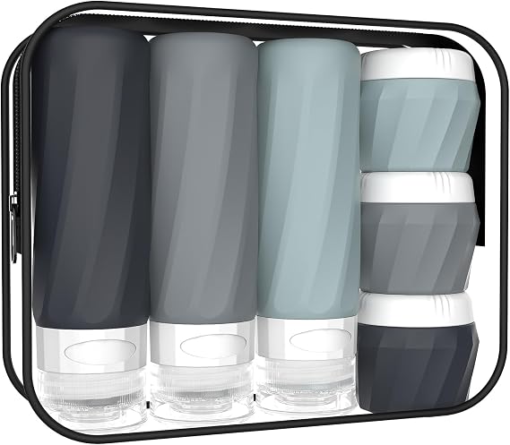 6Pcs Travel Bottles for Toiletries, Silicone Travel Size Containers Set