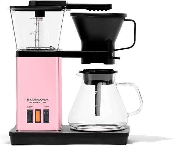 SimplyGoodCoffee Coffee Maker/Coffee Machine. 8 Cup Automatic Drip Pour Over Coffee Brewer With Vinyl Wrap Custom Kit. Easy To Use, Gold Cup Standard. Romance Powder Pink