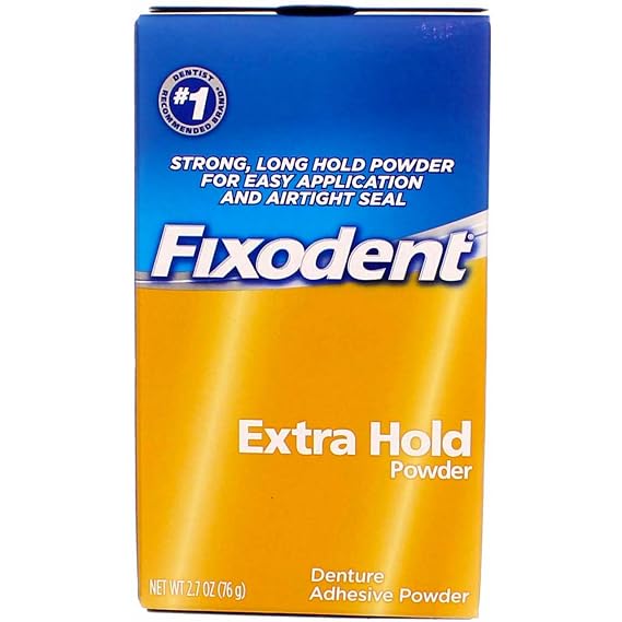 Fixodent Denture Adhesive Powder Extra Hold 2.70 oz (Pack of 5)