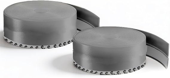 Updated Weather Silicone Stripping Seal, 2Pcs 10M/33ft Draft Excluder Tape Insulation, Sealing Strip Sticker for Gaps of House, Glass Shower, Window & Door, Weatherproof Soundproof Insect Proof(Gray)