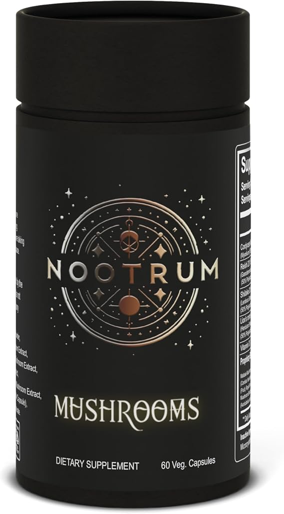 Mushrooms, 1 Month Supply of Capsules: Containing Lion's Mane, Cordyceps, Reishi and More.