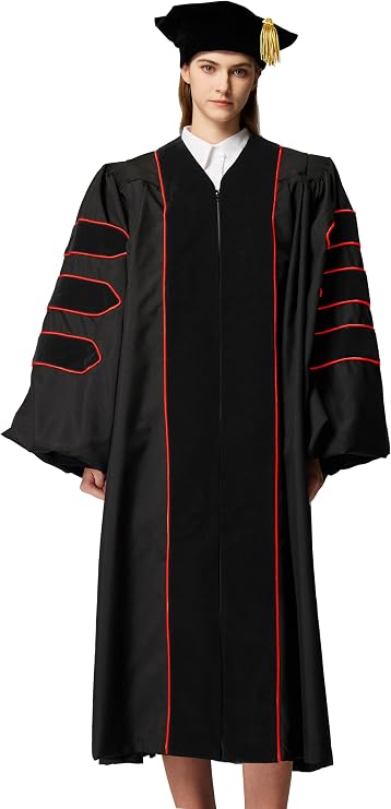 MyGradDay customized Unisex Deluxe Doctoral Tam Gown for Faculty Professor Doctoral Graduates PhD Regalia