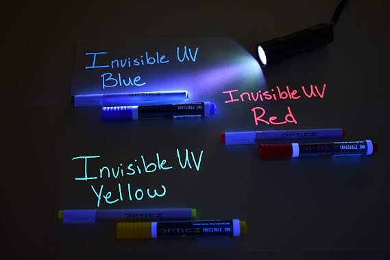 Opticz UV Blacklight Reactive Invisible Ink Markers Security Kit (Marker Kit)