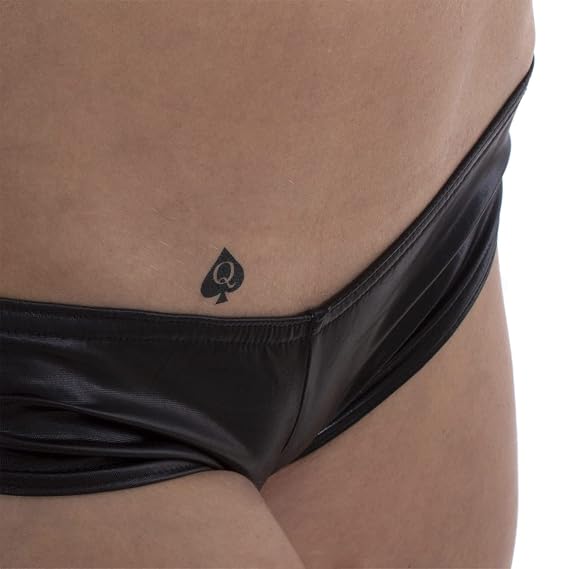20 Queen of Spades mini Tattoo - QoS black tattoo for Hotwife - BBC lovers