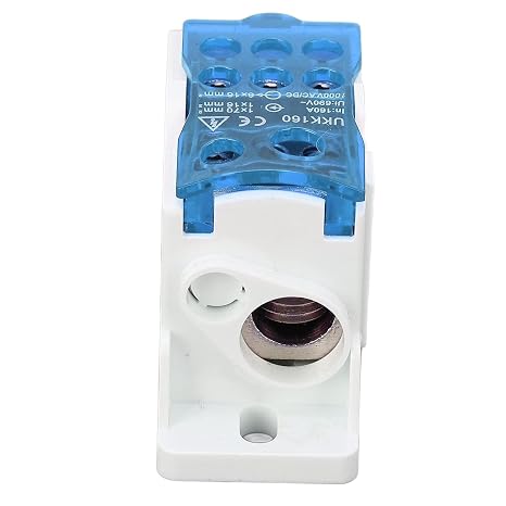 Terminal Distribution Box C45 Ukk160 Box Rail Type 160A for Din 690V Ground Circuit Terminal Blocks (Blue)