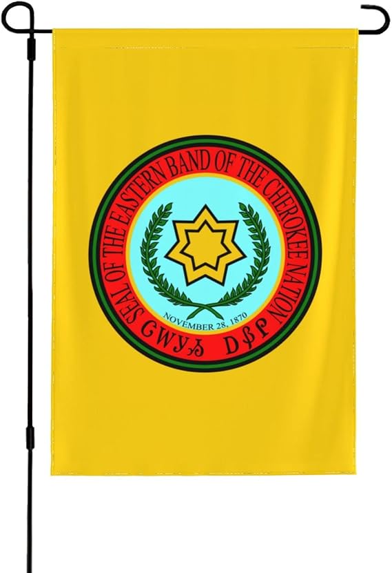 Eastern Band Cherokee Flag Garden Flags 12.5"X18" Inch Double Sided Garden Flag Home Outdoor Lawn Decor Flag Party Banner Welcome Flag