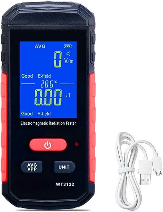 EMF Detector Meter, Handheld Electric and Magnetic Field Detector, Digital Emf Meter, Sound and Light Alarm, Radiation for Office, High Voltage Line, Radiation Protection Products