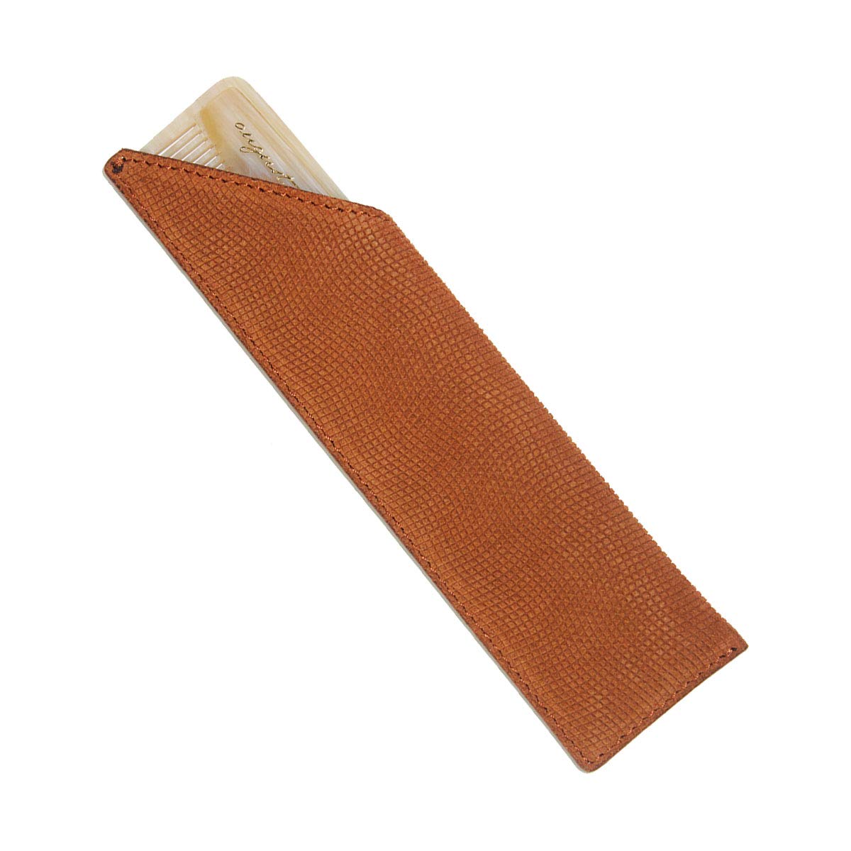 AUGUST GROOMING Vanity Comb in Ivory with Tan Suede case