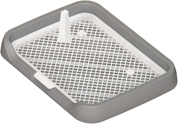 Mesh Grids Toilet Dog Toilet with Protection Wall Reusable Puppy Pee Pad Holder Dog Potty Tray for Dogs and Cats Large Puppy, Grey