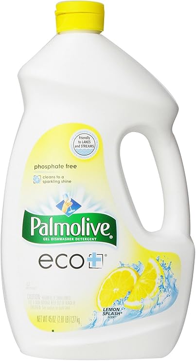 Palmolive Eco Dishwasher Detergent Gel, Lemon Splash - 45 ounce (Pack of 3) - Packaging May Vary