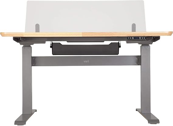 Vari Acrylic Modesty Panel 48 - Privacy Divider for Above or Below Desktop - Easily Clamps to Desk with No Tools Required - Durable Frosted Acrylic Finish