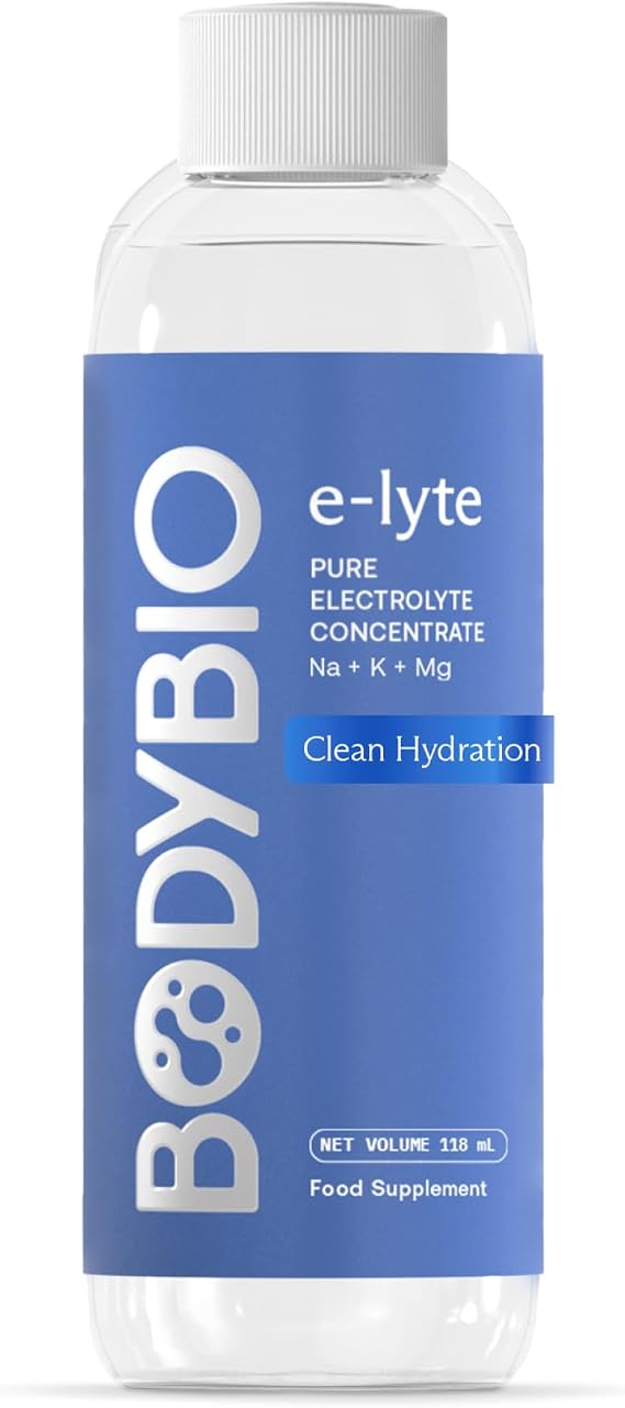BodyBio e-Lyte - Liquid Electrolyte Concentrate for Clean Hydration, Energy & Cramp Relief - No Sugar, No Artificial Flavors, No Fillers, Keto Friendly