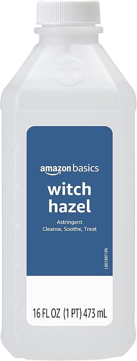 Amazon Basics Witch Hazel USP Astringent for Oily Skin, Relief from Irritation and Redness, Unscented, 16 Fluid Ounces (Previously Solimo)