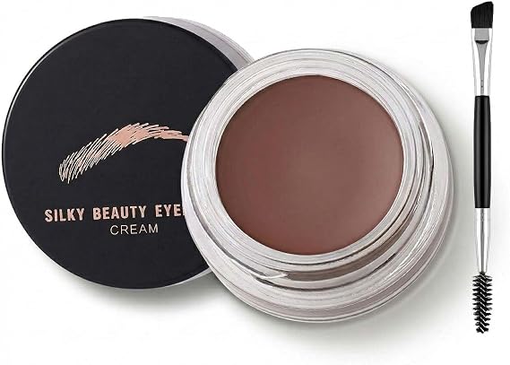 Eyebrow Pomade - Rich Brown Gel For Natural Shaping & All-Day Wear With Dual-Ended Blending Brush, Smudge-Proof Cream Formula For Defined Arches and Daily Makeup (03#Dark Brown)