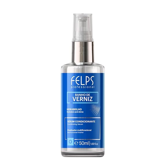 Felps Professional Banho de Verniz Conditioning Serum, Hydration and Shine Hair Treatment with Natural Oils, 50ml/1.69 fl oz