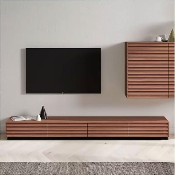 Floating Tv Unit 92.8In Floating/Floor Standing Tv Stand, Wood Entertainment Center For Tvs , Stand Wall Mounted Tv Console Shelf,Media Furniture Floating Tv Stand Cabine,One Color-Floor 235.7*47*25cm