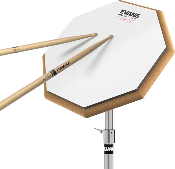 Evans RealFeel Attacktile Drum Practice Pad Scholastic Kit, 10 Inch | RealFeel practice pads provide realistic stick response, quiet practice, durable construction, and consistent rebound.
