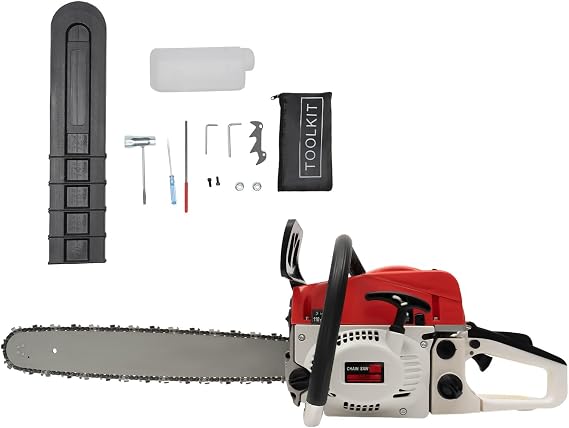 20 Inch Gas Chainsaw 52CC 2 Stroke, Handheld Petrol, Complete Kit