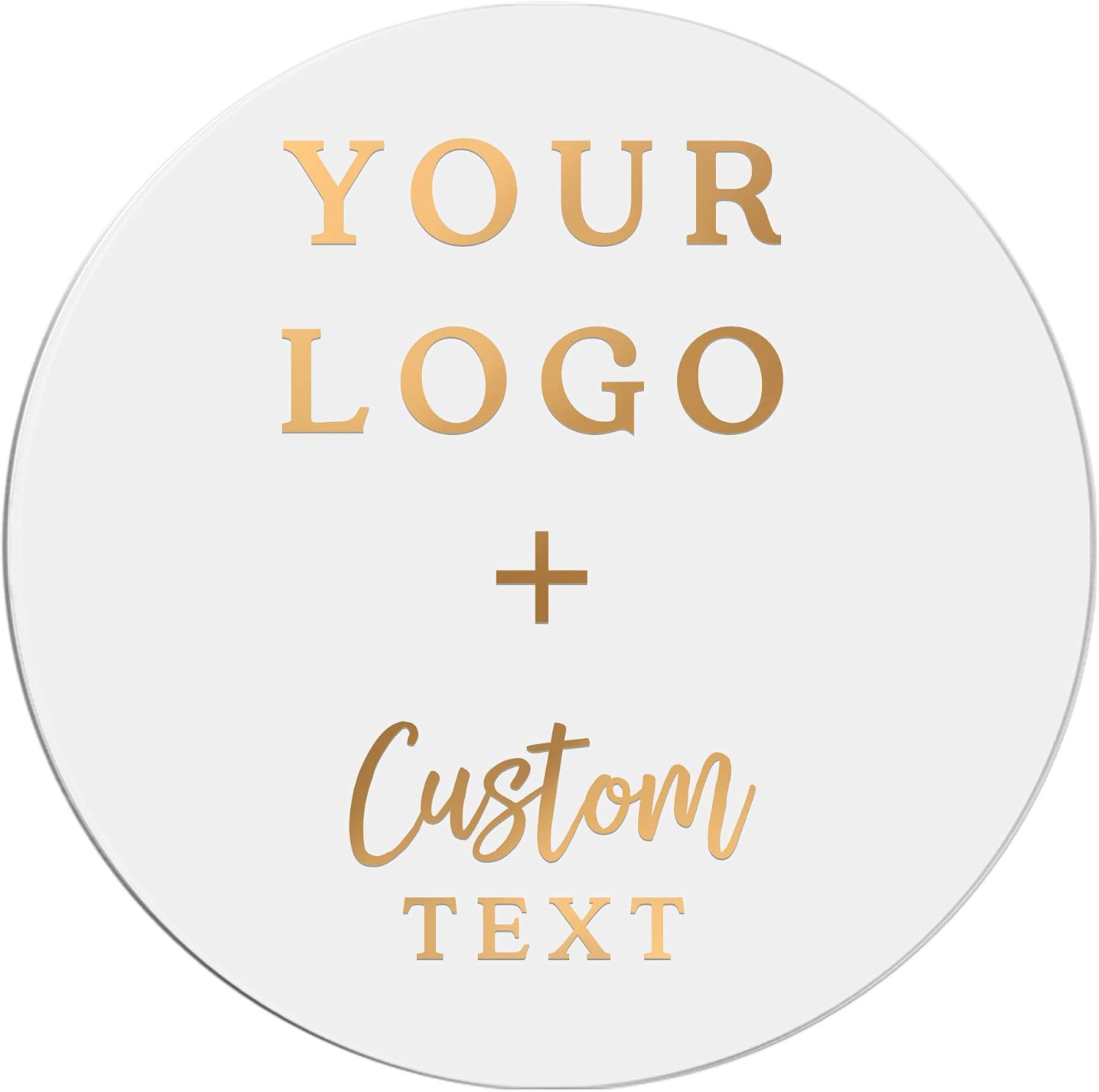 XOXOKristen Round Custom Foiled Clear Logo Labels Stickers with Custom Text, Personalized Business Logo, Logo Label, Gold Foil Customized Logo Stickers