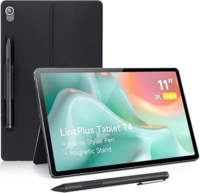 LincPlus T4 Tablet 11 inch 2K IPS Display, Android Tablet with USI 2.0 Stylus Pen & Magnetic Holder, MediaTek Helio G99, 12GB RAM 128GB ROM, 8100mAh Battery, Dual Camera, Quad Box Speakers