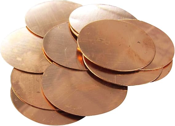 Round Circle Disc Copper 2.5 Inch Metal Stamping Blank Engraving Tag - 16 Oz Copper - (.5 lbs/~14 blanks)
