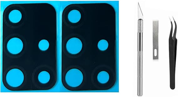 2pcs Rear Camera Lens Glass Back Lens Glass Replacement for Samsung Galaxy A71 A716 A715, Incl Tool kit