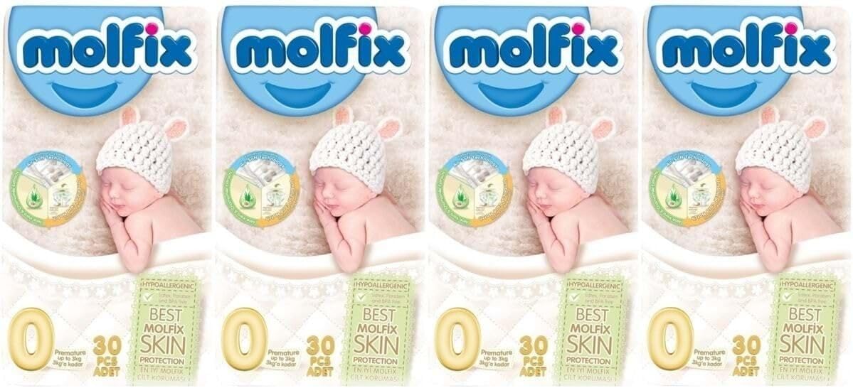Molfix Bebek Bezi Ekonomik, Beden 0 (0-3 kg), Prematüre, 120 Adet