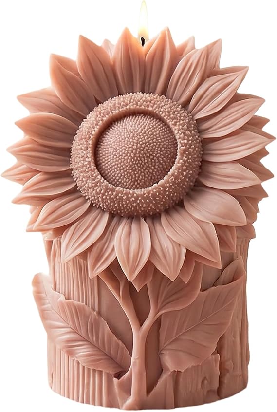 Sunflower Pillar Candle Mold Sunflower Flower Candle Silicone Mold