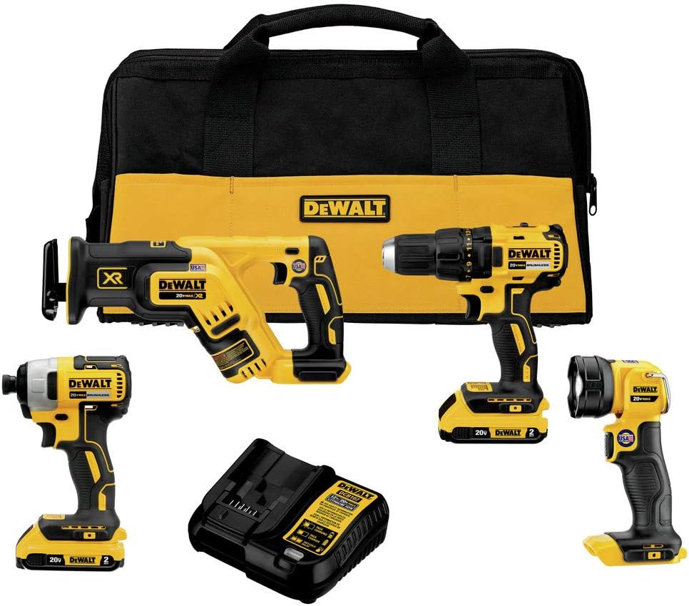 DEWALT DCK476D2 20V MAX Brushless Cordless 4-Tool Combo Kit