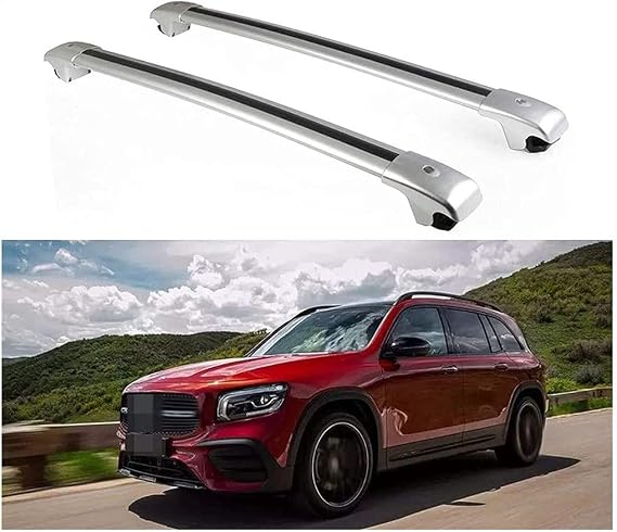 Roof Rack Bars Side Rails Accessories for Mercedes B ENZ GLB X247 2019 2020 Rails Aluminium Alloy Roof Rack Cross Bars Flush Kayak Foot Rails Bar Luggage Carrier Straps Fixed Roofbox