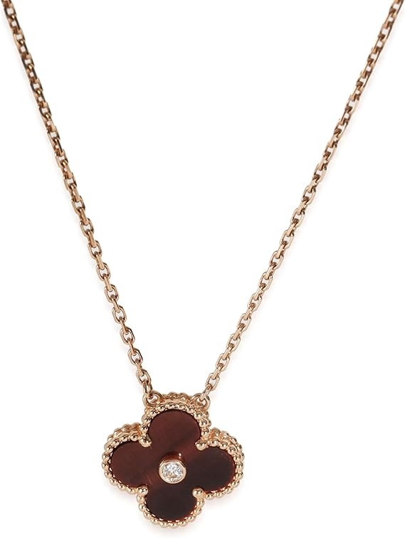 Pre-Loved 2017 Limited Edition Vintage Alhambra Pendant Necklace, Rose Gold, Diamond, 16 in