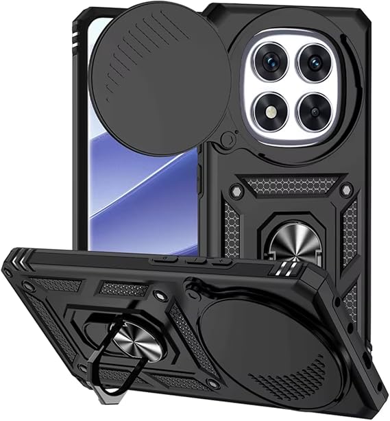 Microcase Xiaomi Redmi Note 15 QUBEC Serisi Kamera Kapaklı Yüzük Standlı Kılıf-AL5117